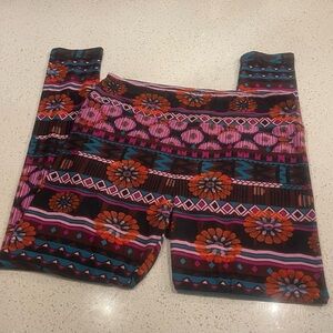 LuLaRoe Multicolor Floral and Geometric Leggings